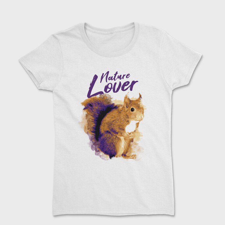 Squirrel Animal Watercolor Nature Lover, Tricou Femei