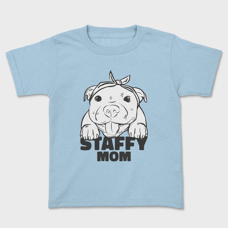 Staffordshire Bull Terrier Cute Staffy Mom, Tricou Copii