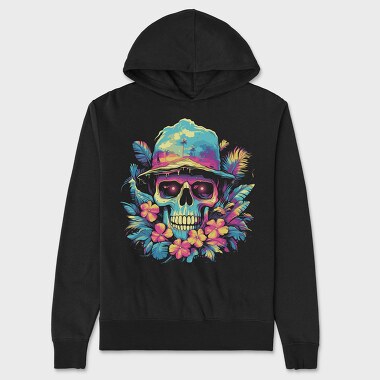 Summer Skull Halloween, Hanorac Oversize Barbati (Unisex)