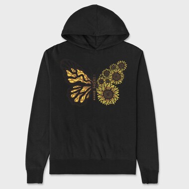 Sunflower Butterfly, Hanorac Oversize Barbati (Unisex)