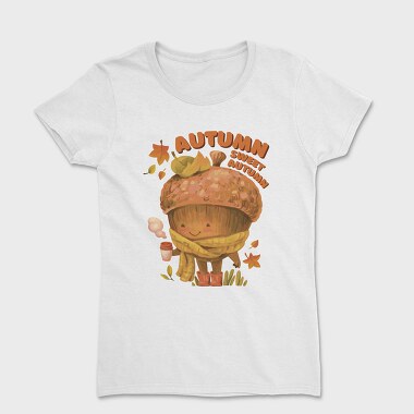 Sweet Autumn Acorn Cozy Coffee Character, Tricou Femei