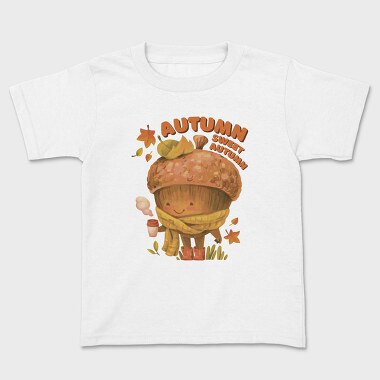 Sweet Autumn Acorn Cozy Coffee Character, Tricou Copii