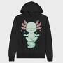 Kawaii Axolotl Meditating, Hanorac Oversize Barbati (Unisex)