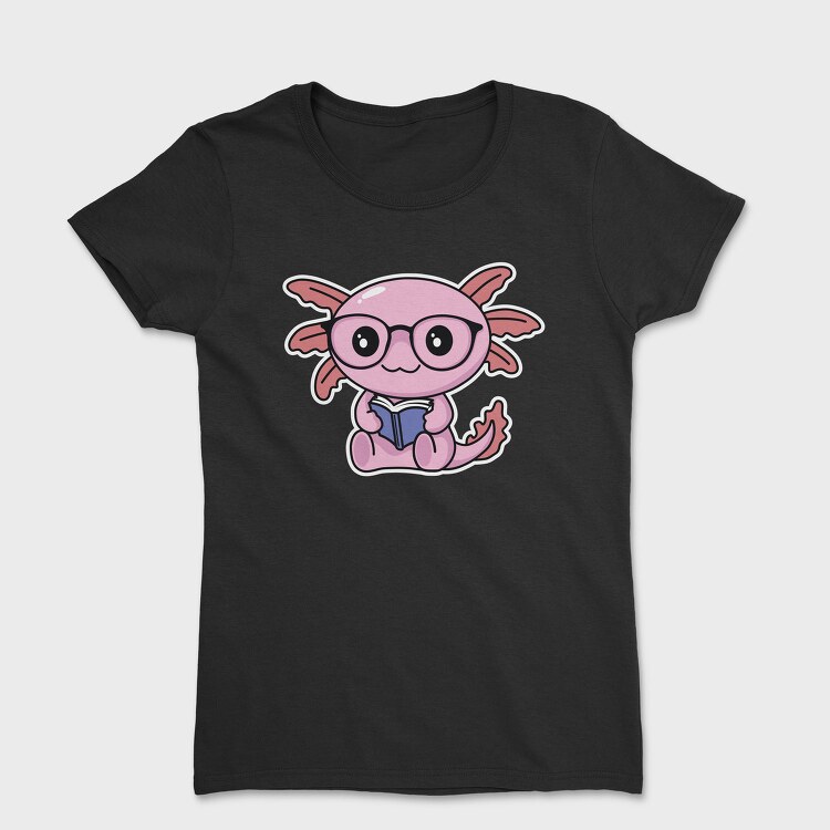 Kawaii Axolotl Reading, Tricou Femei