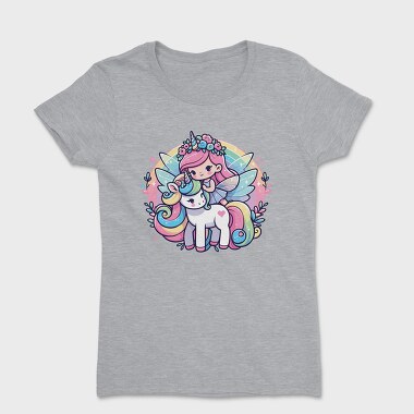 Kawaii Fairy Riding Unicorn, Tricou Femei