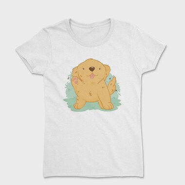 Kawaii Golden Retriever Dog, Tricou Femei