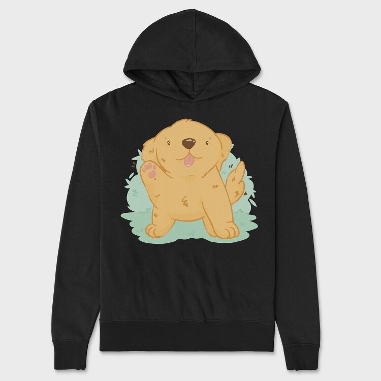Kawaii Golden Retriever Dog, Hanorac Oversize Barbati (Unisex)
