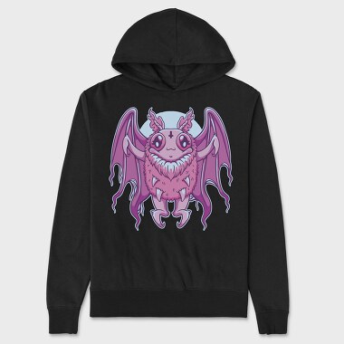 Kawaii Goth Mothman, Hanorac Oversize Barbati (Unisex)