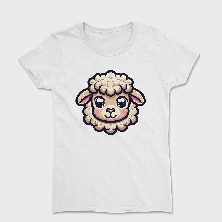 Kawaii Sheep Face, Tricou Femei