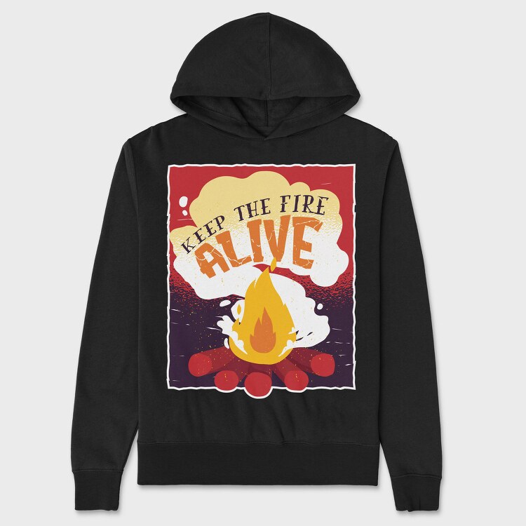 Keep The Fire Alive Quote, Hanorac Oversize Barbati (Unisex)