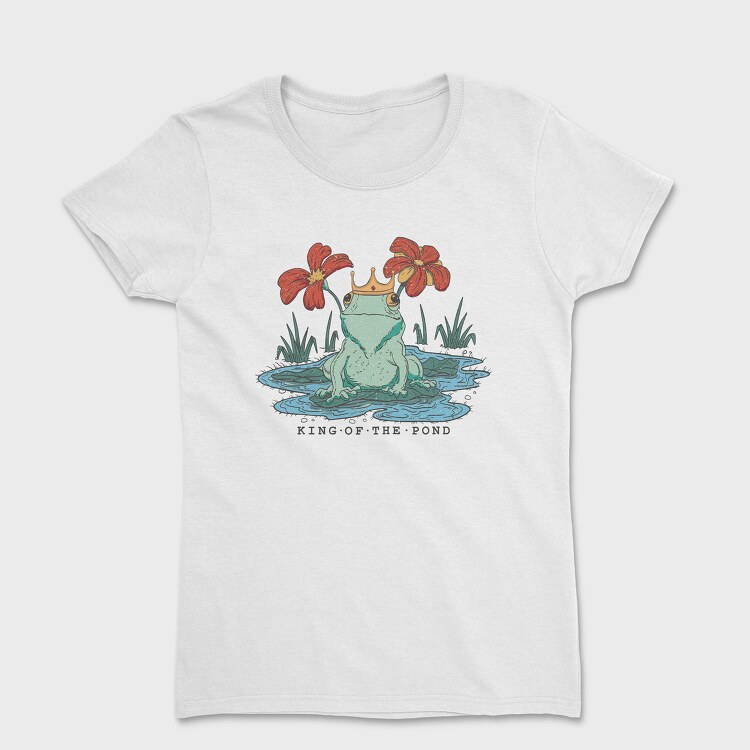 King Of The Pond Cottagecore Frog, Tricou Femei