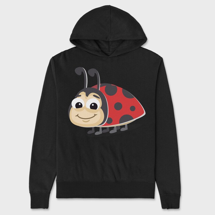 Ladybug Smiley, Hanorac Oversize Barbati (Unisex)
