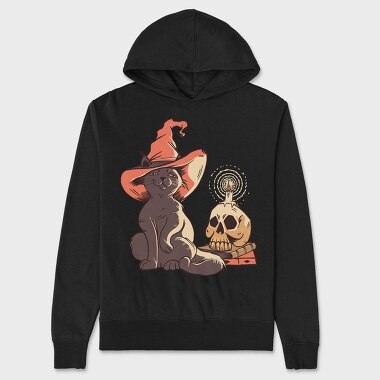 Halloween Witch Cat, Hanorac Oversize Barbati (Unisex)