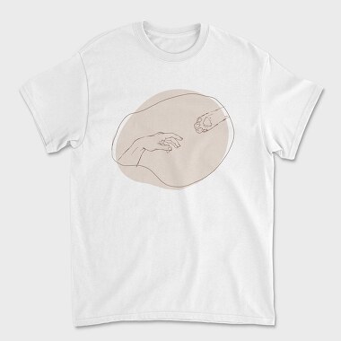 Hand And Cat Animal Paw Creation Moment, Tricou Barbati (Unisex)