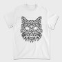 Hand Drawn Cat Animal Face Monochrome Fade, Tricou Barbati (Unisex)