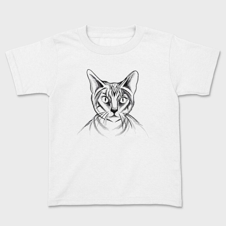 Hand Drawn Cat, Tricou Copii