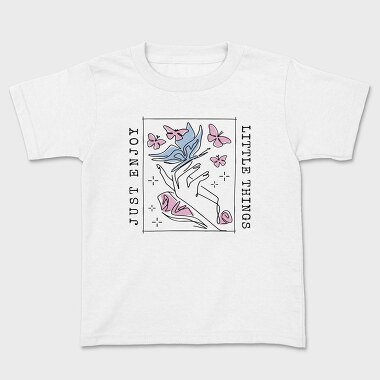 Hand With Butterflies Enjoy Little Things Tote, Tricou Copii