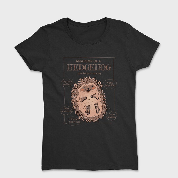 Hedgehog Anatomy Cute, Tricou Femei