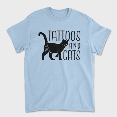 Tattoos And Cats, Tricou Barbati (Unisex)