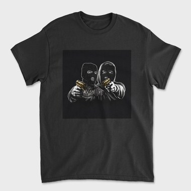 Thief Couple Crime Throw Pillow Couple With Guns, Tricou Barbati (Unisex)