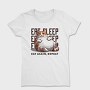 Lazy Cat Quote Eat Sleep Repeat, Tricou Femei
