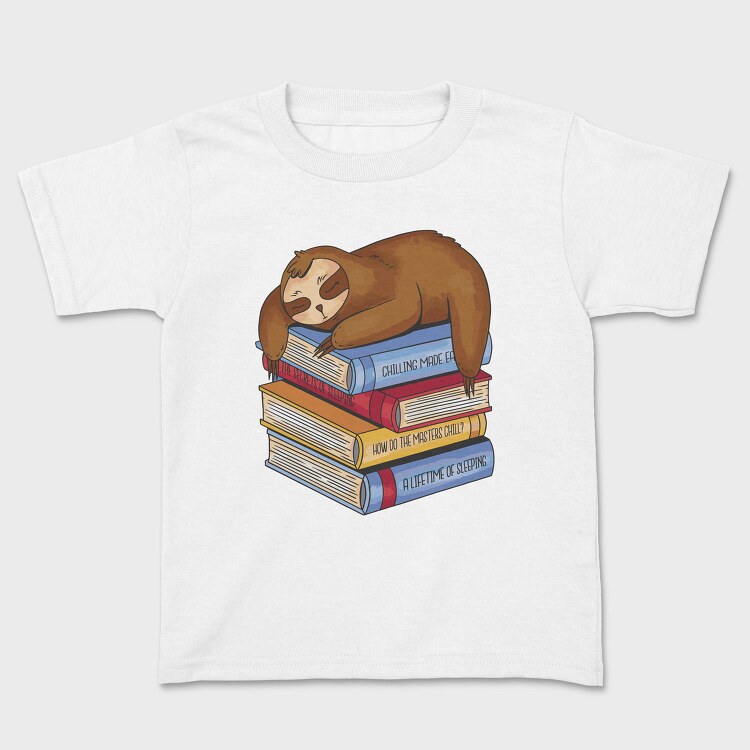 Librarian Sloth Sleeping Books, Tricou Copii