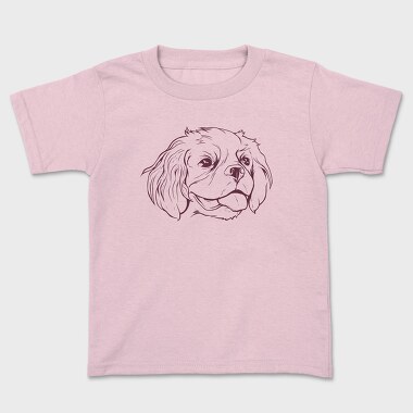 Line Stroke Cavalier Dog, Tricou Copii