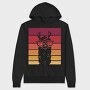 Llama Animal Retro Sunset, Hanorac Oversize Barbati (Unisex)