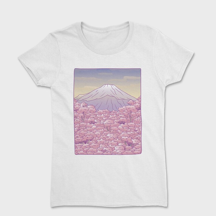 Pastel Sakura Mount Fuji, Tricou Femei