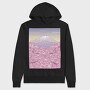 Pastel Sakura Mount Fuji, Hanorac Oversize Barbati (Unisex)