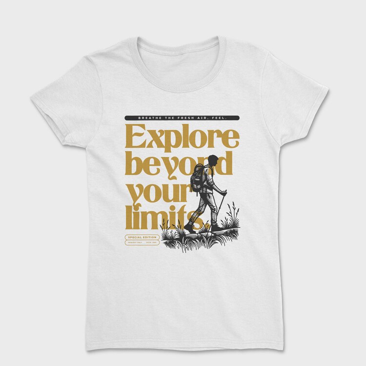 Hiking Exploration Quote, Tricou Femei