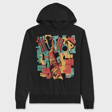 Hip Hop Musician Abstract Music, Hanorac Oversize Barbati (Unisex)