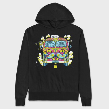 Hippie Cat Van, Hanorac Oversize Barbati (Unisex)