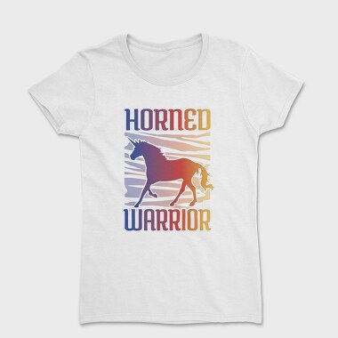 Horned Warrior Unicorn Animal Sunset, Tricou Femei