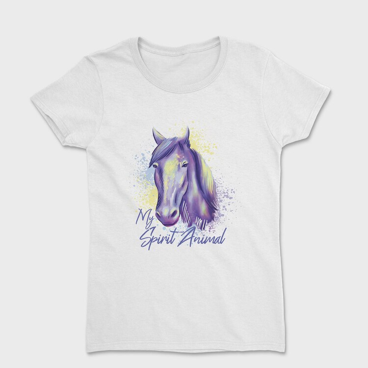 Horse Spirit Animal Watercolor, Tricou Femei