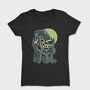 Werewolf Cartoon Halloween Wolf Moon, Tricou Femei