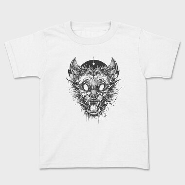 White Eyes Wolf Creature Goth, Tricou Copii