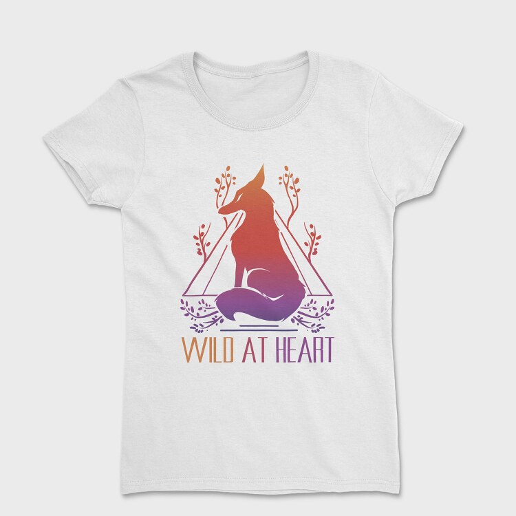 Wild At Heart Fox Dark Animals, Tricou Femei