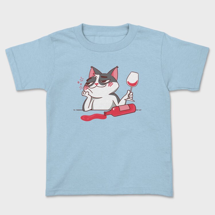 Wine Cat Drunk, Tricou Copii