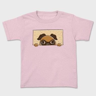 Peeking English Pug, Tricou Copii