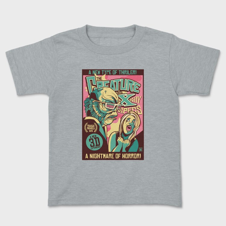 Scary Creature Retro Poster X Rays, Tricou Copii