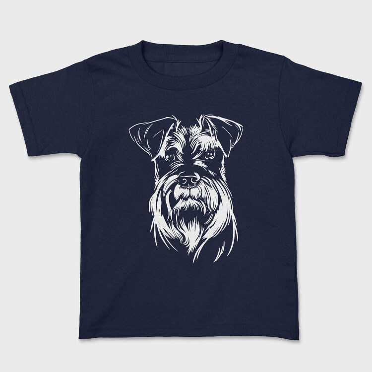 Schnauzer Dog Illustration, Tricou Copii