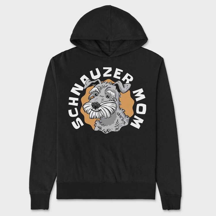 Schnauzer Dog Portrait, Hanorac Oversize Barbati (Unisex)
