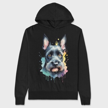 Scottish Terrier Color Splash, Hanorac Oversize Barbati (Unisex)