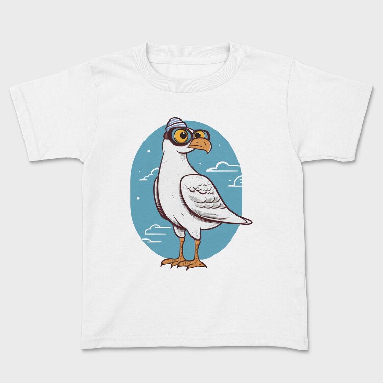 Seagull With Eyeglasses Character, Tricou Copii