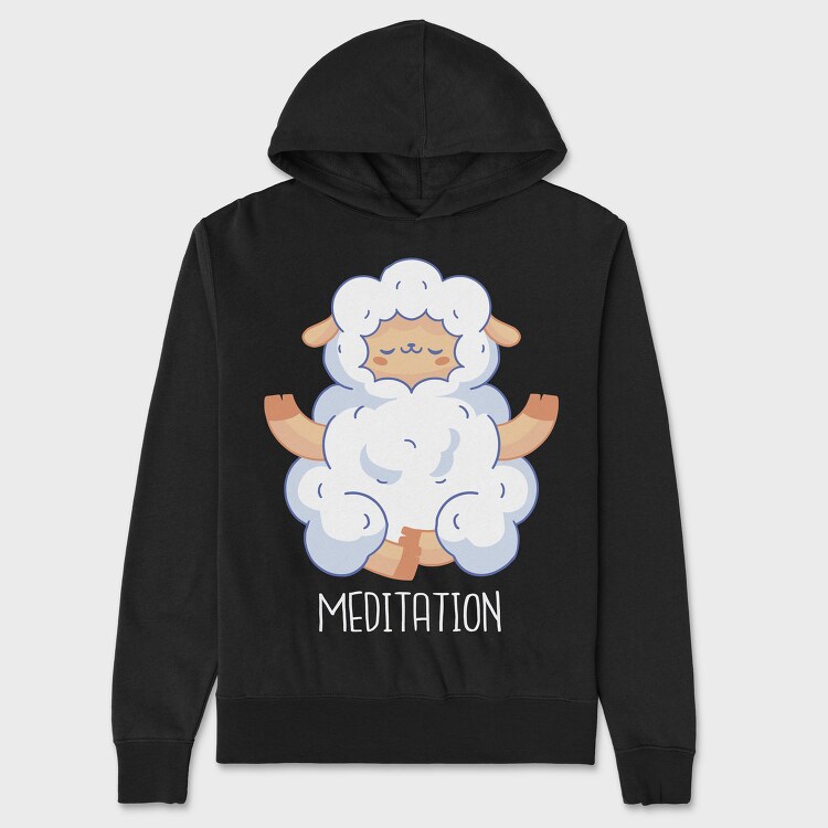 Sheep Animal Mahditation Meditation, Hanorac Oversize Barbati (Unisex)