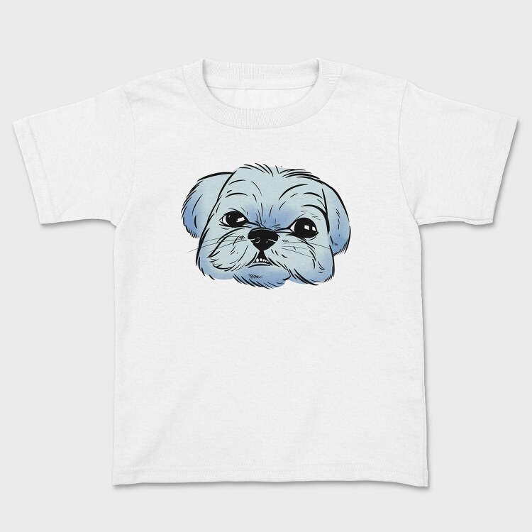 Shih Tzu Dog Portrait, Tricou Copii