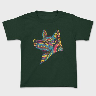 Huichol Colorful Wolf, Tricou Copii