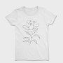 Magnolia Flower Line Art, Tricou Femei