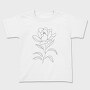 Magnolia Flower Line Art, Tricou Copii